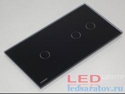 Стеклянная панель для одноклавишного и двухклавишного сенсорных выключателей, черный (C7-C1, C2-12)