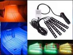 Подсветка ног в прикуриватель 12v, RGB, 4шт*220мм (APP-12led)
